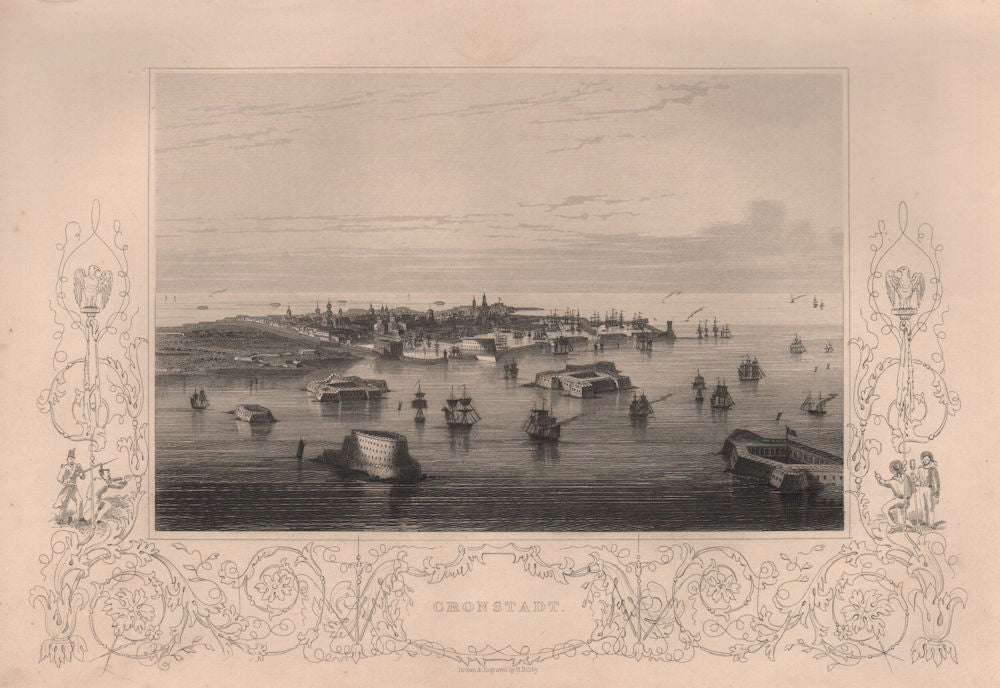 CRIMEAN WAR. Kronstadt. Russia 1860 old antique vintage print picture